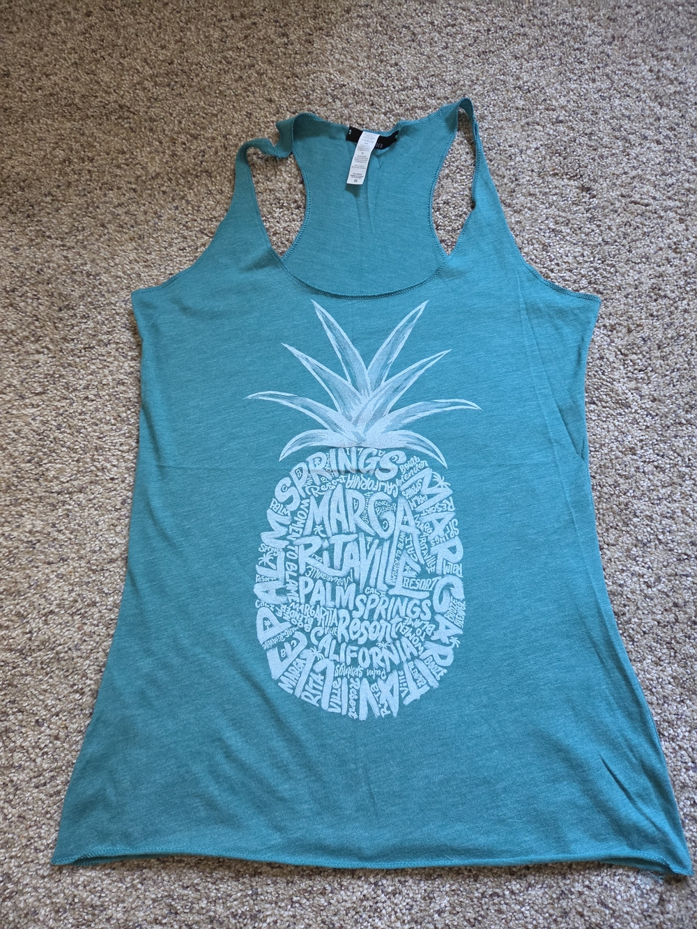 Margaritaville Teal Pineapple Racerback Tank